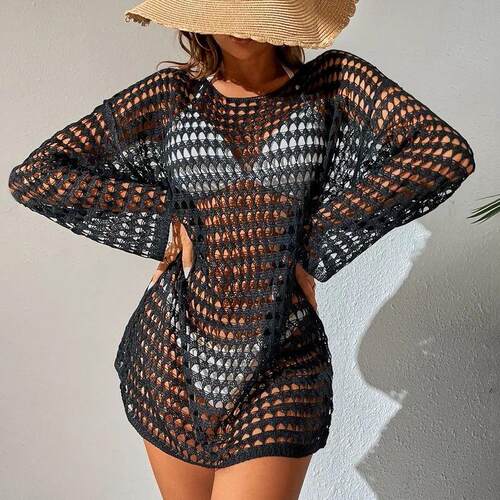 See Through Hollow Out Bikini ver Ups ops Women Beachwear Lo
