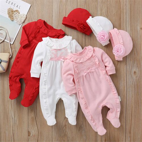 New Autumn Winter Baby Long Sleeve Jumpsuit Girl One Piece R