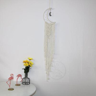 。Large moon dream catcher pendant Bohemian woven tapestry w