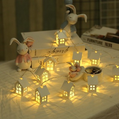 2M Christmas LED Wooden house lamp string Lights Xmas Gift