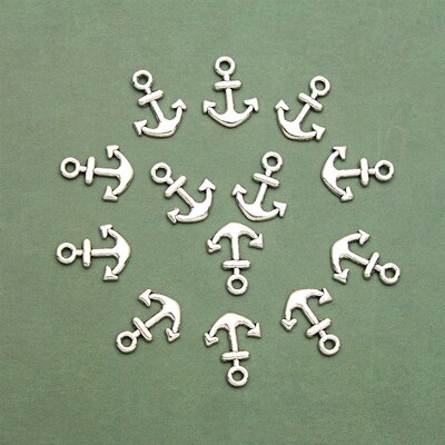 Marine Pendant Antique Silver Plated Mini Anchor Charms For
