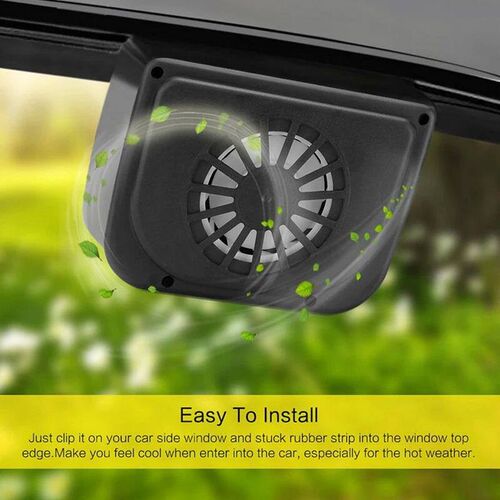 Auto Solar Powered Fan Portable Window Windshield Cooler Ene