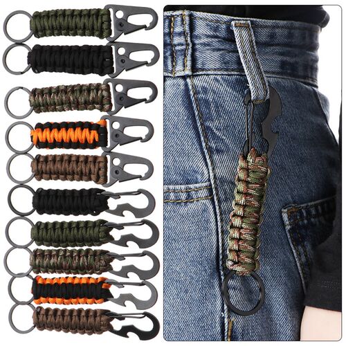 Outdoor Keychain Ring Camping Carabiner Military Paracord Co