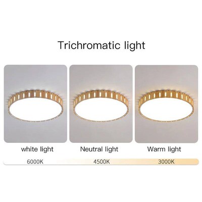 Modern circular wooden ceiling light for living room bedroom