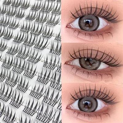 1/box 90 clusters idol False Eyelashes Black Natural Manga L
