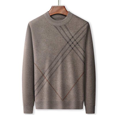 Mens Sweater Winter New Thickened Round Neck Dads Base Shi