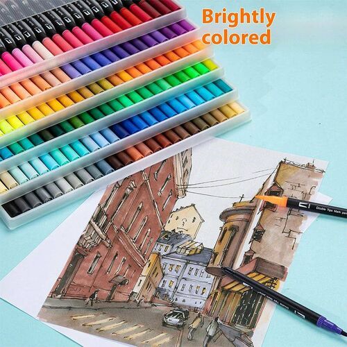 Dual Tip Brush Pens: Felt Tip Pen Set 12/24/36/48/60/70/100/