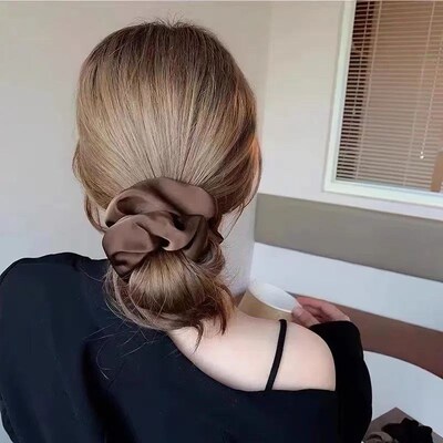1pcs Women Silk Satin Scrunchies Ladies Girls Elastics Hair