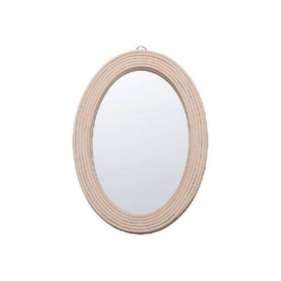 Oval Hanging Wall Mirror Decorative Rattan Innovative Art