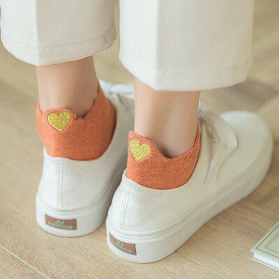 Instime 4 Pairs/Pack Kawaii Girls Socks Women Low Cut Smile
