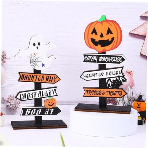 Halloween pumpkin letters wooden decoration ghost table 万圣