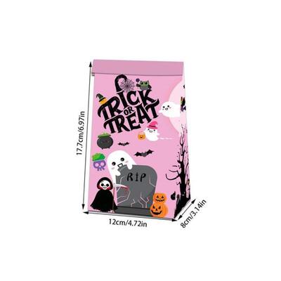Halloween candy treats paper bag closures sticker party万圣