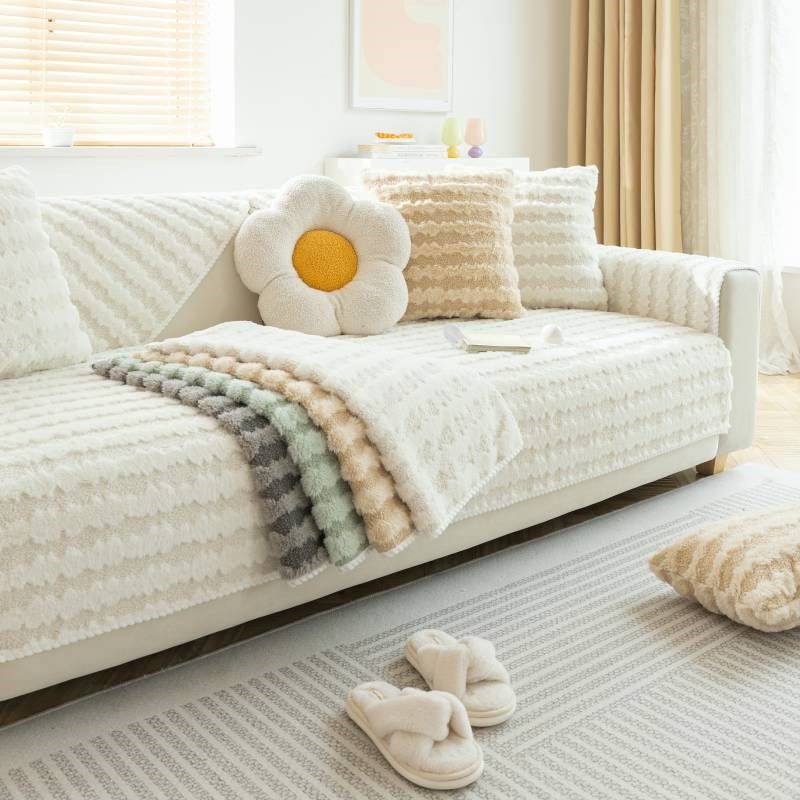 泰兔绒沙发垫秋冬季舒适长毛绒沙发垫几何图案纯色舒适无静电防滑,居家布艺,沙发垫,淘宝优惠券,粉丝福利购,淘宝优惠卷