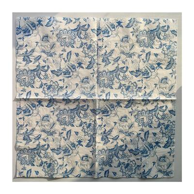 Blue Flower Paper Napkins Decoupage 青花瓷蝶骨巴特印花餐巾纸