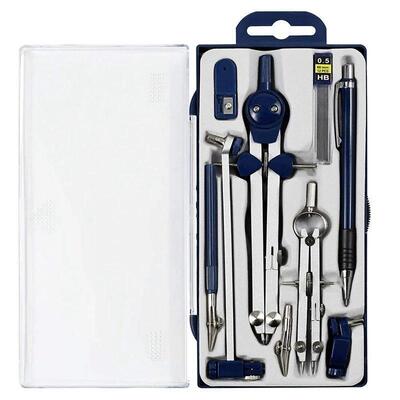 9Pc Geometry Set Metal Compass Geometry Precision Tool for S