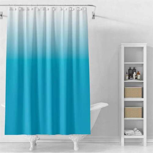 Fashion Plain Color Gradient Shower Curtain Waterproof, Mild