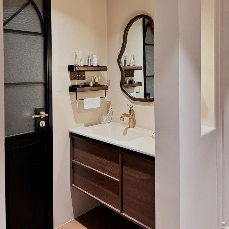 中古风复古实木浴室柜卫生间一体陶瓷盆洗手台烤漆洗漱台定制,家装主材,浴室柜组合,淘宝优惠券,粉丝福利购,淘宝优惠卷