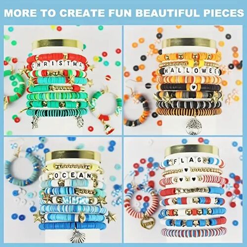 14400/4200/2400pcs Assorted Polymer ClayK Beads Kit for DIY