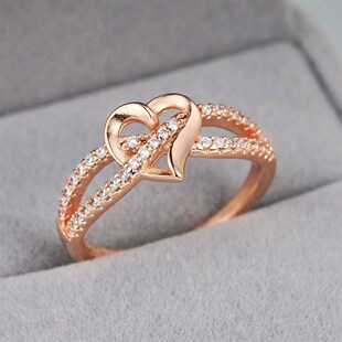 Romantic Infinity Heart Love Rings For Women Wedding Engagem