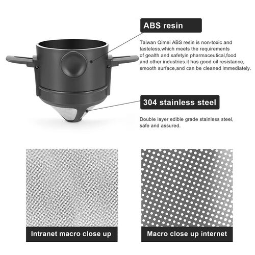 Folding Hand Brewed Coffee Filter Coffee Dripper Cone  for D