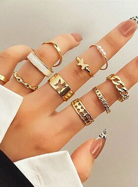 Bohemia Butterfly Hollow Knuckle Ring Set Womens Vintage Me