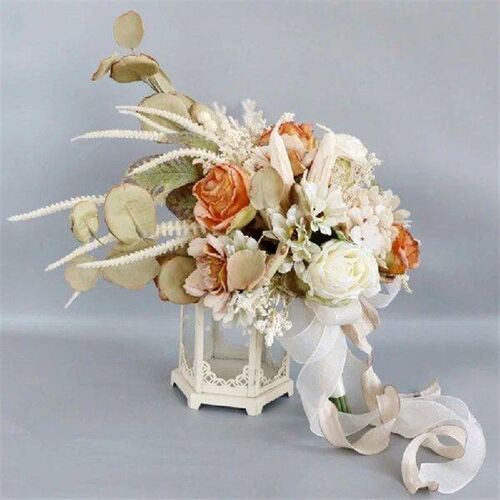 Unique Imitated Flower Bundle Luxurious Silk Champagne