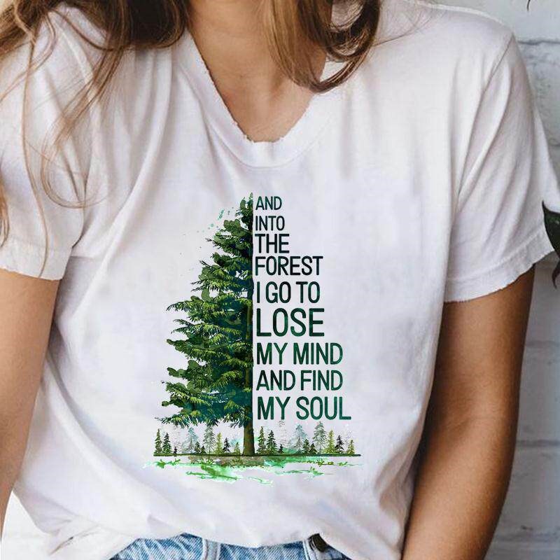 Women Tshirts Cartoon Bee Floral Fashion Stylish Print Femal图片