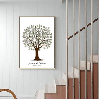 Personalized Wedding Guest Book Fingerprint ree  Wall Art Po