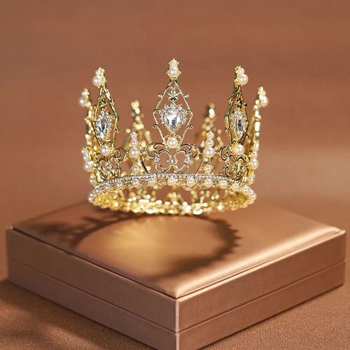 Small Round Crown Pearl Sweet Hair Wedding Accessories Acces