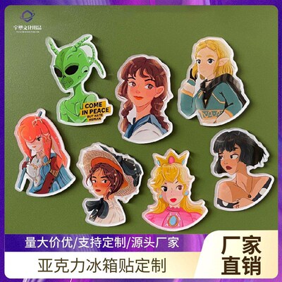 Acrylic refrigerator stickers custom cartoon animation diy