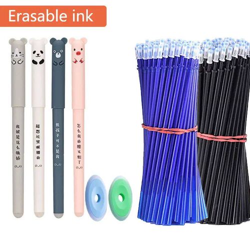 4+2+20 Ps/Set Kawaii Erasable Gel Pens 0.35mm Waterproof  Bl