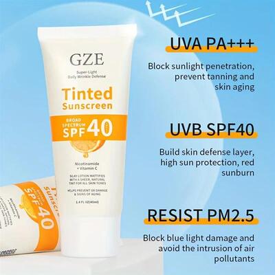 GZE Vitamin C Tinted Sunscreen with SPF 40  Hydrating Miner
