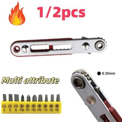 1PC Mini Ratchet Wrench Hexagon Torx Bidirectional Control