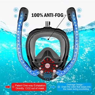 Mask Top Full Snorkel Silicone Dry View Face 180Panoramic