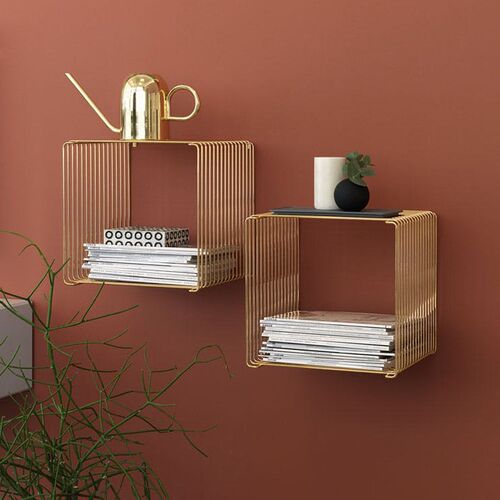 Creative wrought iron partition wall storage rack paint wall