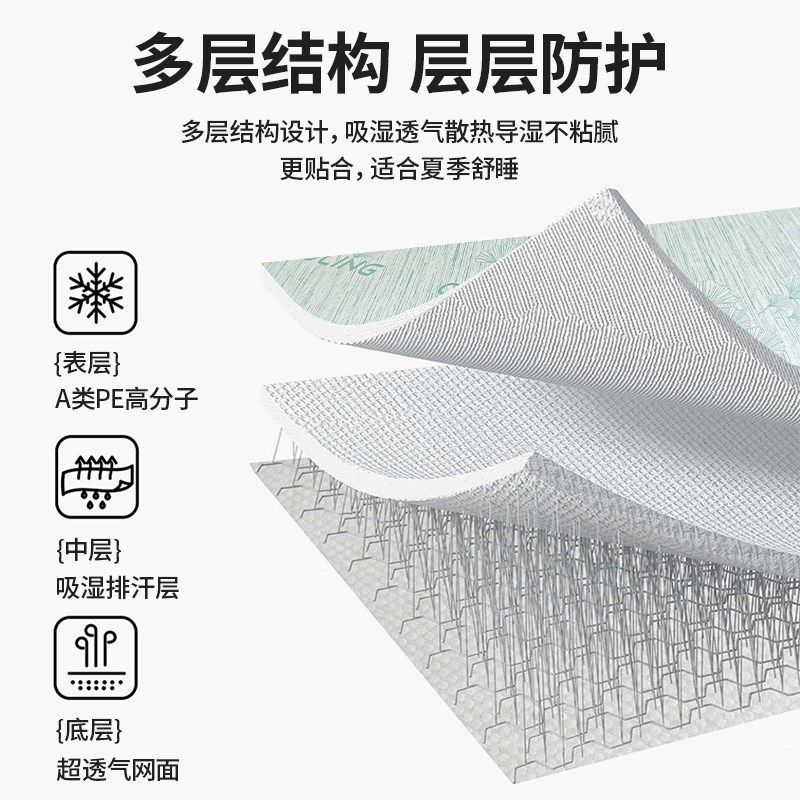 高端凉席冰丝席三件夏天可水洗冰感1.8m软席空调席席子20新款,床上用品,冰丝席,淘宝优惠券,粉丝福利购,淘宝优惠卷