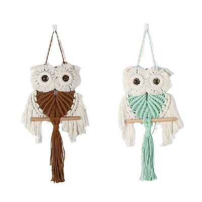 Owl Macrames Wall Hanging Tapestries Macrames Wall