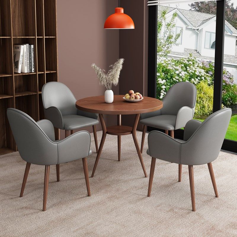 茶楼咖啡厅休闲会所休息区圆桌椅实木纹洽谈会客接待一桌四椅,住宅家具,板木餐桌,淘宝优惠券,粉丝福利购,淘宝优惠卷