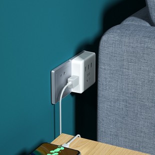 插座转换器usb带开关一转多插头面板无线扩展墙壁魔方接线板家用