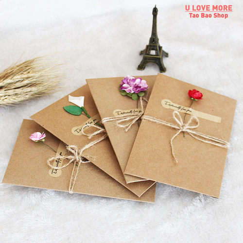 5pcs Mini Envelope Vintage DIY Kraft Paper Invitation Greeti