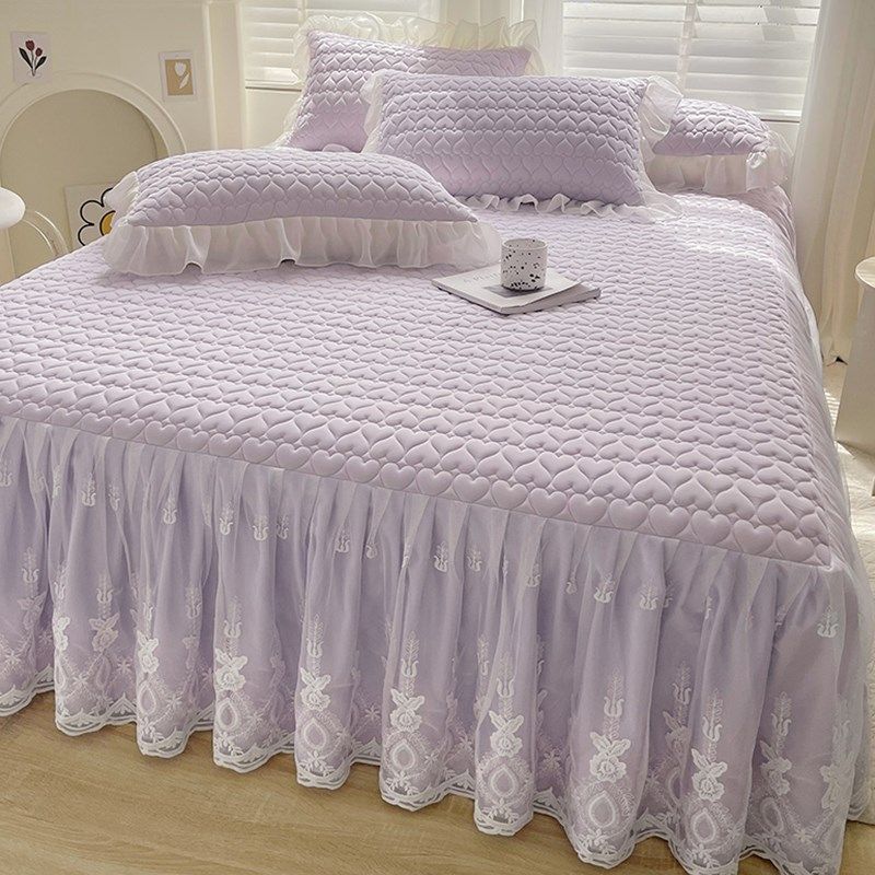 乳胶床裙三件凉感冰丝空调软凉席蕾丝花边防滑床罩可水洗夏季,床上用品,床裙,淘宝优惠券,粉丝福利购,淘宝优惠卷