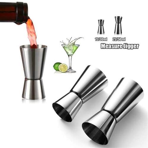 Cocktail Shaker Measure Cup Dual Shot Drink Kitchen Gadgets