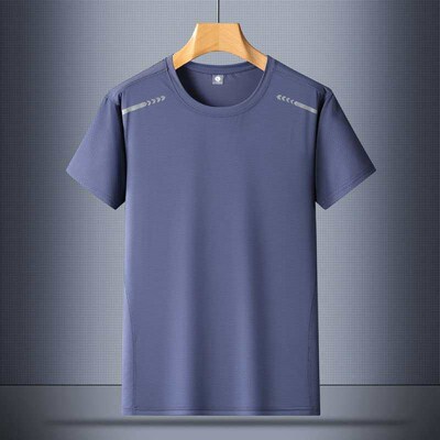 Ice Silk High Elastic Nylon Mens Business Casual Short-slee