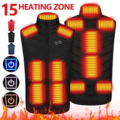 15/9 Areas Heated Vest Men Women Heated Jacket Winter Usb He