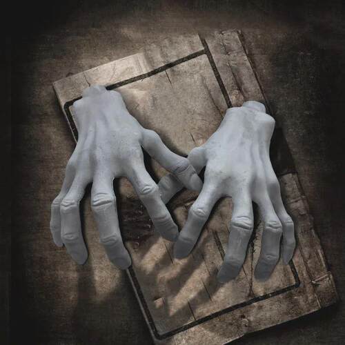 2Pcs Halloween Fake Skeleton Hands Plastic Human Hand Hallow