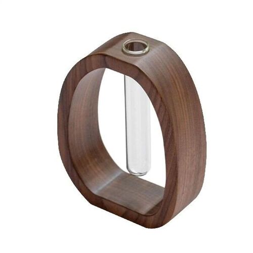 Test Tube Vase Modern with Wooden Stand Plant Terrarium