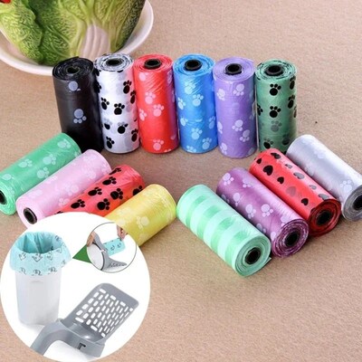 5 Rolls Cat Litter Scoop Pooper Bags Biodegradable Pet Dog P