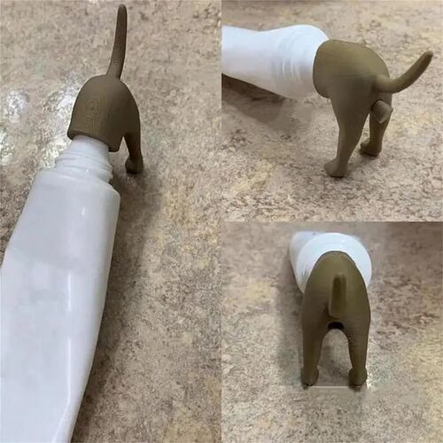 Pooping Dog Butt Toothpaste Topper便便狗牙膏礼帽创意挤牙膏器
