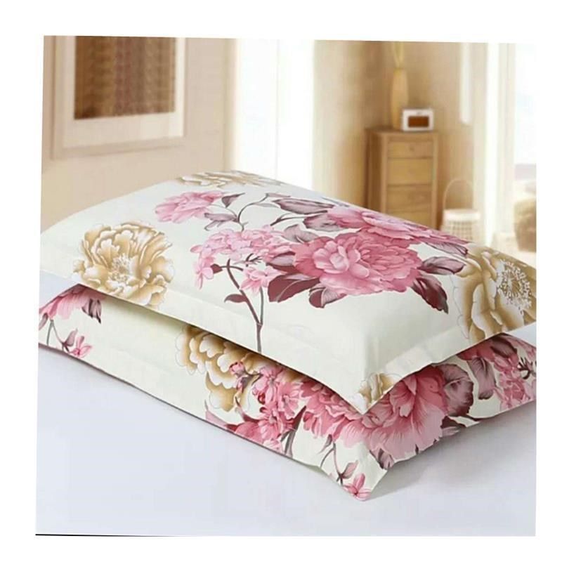 2pcs cotton bed set bedding color plain pillow case 47X74cm