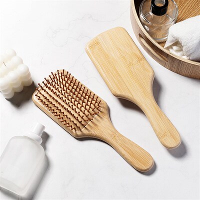 Bamboo massage comb 25cm large hair comb natural bamboo air